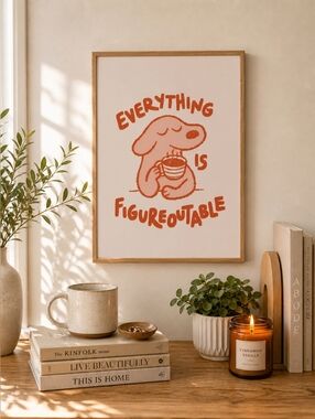 Everything Is Figureoutable Wall Art Banner 12x16 Motivational Quote Print Cute
